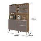 Kit Cozinha Smart 5 Portas Freijó/cinza – Vitamov