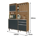 Kit Cozinha Smart 5 Portas Ripado Freijó/grafite – Vitamov