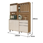 Kit Cozinha Smart 5 Portas Ripado Freijó/off White – Vitamov