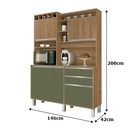 Kit Cozinha Smart 5 Portas Ripado Freijó/verde – Vitamov