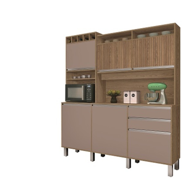 Kit Cozinha Smart 6 Portas Ripado Freijó/connect – Vitamov