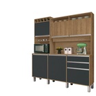 Kit Cozinha Smart 6 Portas Ripado Freijó/grafite – Vitamov