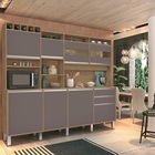 Kit Cozinha Smart 8 Portas Freijó/cinza – Vitamov