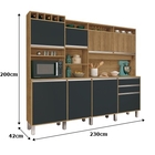 Kit Cozinha Smart 8 Portas Ripado Freijó/grafite – Vitamov