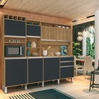 Kit Cozinha Smart 8 Portas Ripado Freijó/grafite – Vitamov