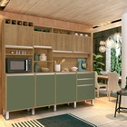 Kit Cozinha Smart 8 Portas Ripado Freijó/verde – Vitamov