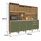 Kit Cozinha Smart 8 Portas Ripado Freijó/verde – Vitamov