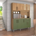 Kit Cozinha Supreme 10 Portas Freijó/verde – Vitamov