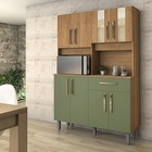 Kit Cozinha Supreme 8 Portas Freijó/verde – Vitamov