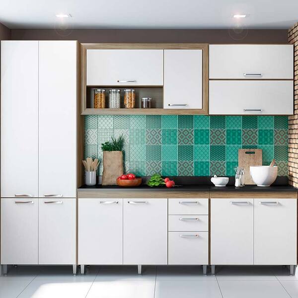 Kit Cozinha Toscana C/ Tampo - Multimóveis - Argila / Branco