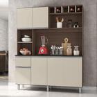 Kit Cozinha Valentina 6 Portas 1 Gaveta Amêndoa/off White - F