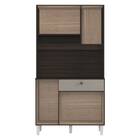 Kit Cozinha Veneza 6 Portas 90cm Chocolate Off White Bnn Decor