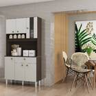 Kit Cozinha Veneza 6 Portas 90cm Chocolate Off White Tana Dec