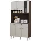 Kit Cozinha Veneza 6 Portas 90cm Chocolate Off White Tana Dec