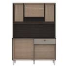 Kit Cozinha Veneza 8 Portas 120cm Chocolate Off White Bnn Dec