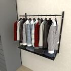 Kit Cremalheiras E Araras Para Loja Com 3 Peças Regulável 100