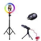 Kit Criador De Conteúdo - Ring Light Rgb + Tripé 1,5m + Dispa