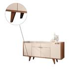 Kit Cristaleira Com Buffet E Espelho 54 Lara Nature Off White