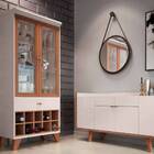 Kit Cristaleira Com Buffet E Espelho 54 Lara Nature Off White