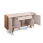 Kit Cristaleira E Buffet Aparador Laura Retrô Prateleiras Em