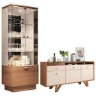 Kit Cristaleira E Buffet Aparador Ouro Nature Off White Tana