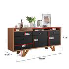 Kit Cristaleira E Buffet Aparador Ouro Nature Preto Tana Decor