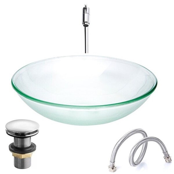 Kit Cuba 29cm Transp.+torneira+engate 60cm+valvula 7/8