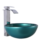 Kit Cuba 30cm Verde Mar + Torneira Mono Cascata Metal + Válvu