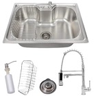 Kit Cuba 50x40 Com Torneira Gourmet Monocomando Inox Cromado