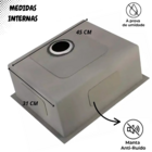 Kit Cuba 50x40cm + Torneira Gourmet Monocomando Cozinha Pai