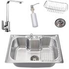 Kit Cuba 60x42cm C/ Acessórios Aço Inox 304+torneira Gourmet