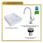 Kit Cuba Aq33 Volcano Com Torneira 1198 E Válvula Botão Branca