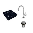 Kit Cuba Aq33 Volcano Com Torneira 1198 E Válvula Botão Preto