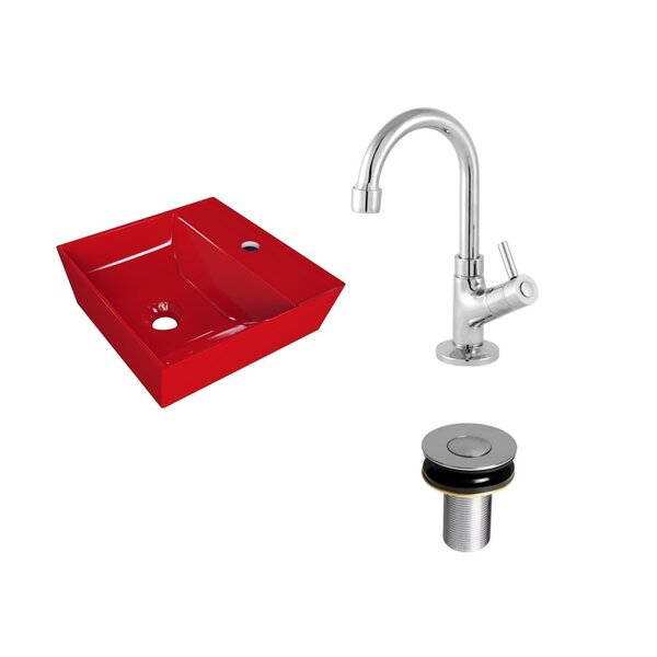 Kit Cuba Aq33 Volcano Com Torneira 1198 E Válvula Botão Verme