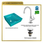 Kit Cuba Aq33 Volcano Com Torneira 1198 E Válvula Click Azul