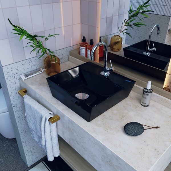 Kit Cuba Aq33 Volcano Com Torneira 1198 E Válvula Click Preto