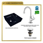 Kit Cuba Aq33 Volcano Com Torneira 1198 E Válvula Click Preto