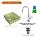 Kit Cuba Aq33 Volcano Com Torneira 1198 E Válvula Click Verde