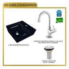Kit Cuba Aq33 Volcano Com Torneira 1198 E Válvula Metal Preto