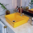 Kit Cuba Aq33 Volcano Com Torneira 1198 Metal Amarelo