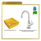 Kit Cuba Aq33 Volcano Com Torneira 1198 Metal Amarelo