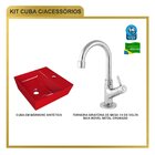 Kit Cuba Aq33 Volcano Com Torneira 1198 Metal Vermelho