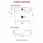 Kit Cuba Aq33 Volcano Com Torneira C50 E Válvula Abs Com Sifã