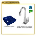 Kit Cuba Aq33 Volcano Com Torneira Luxo Azul Escuro