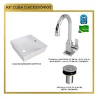 Kit Cuba Aq33 Volcano Com Torneira Luxo E Válvula Botão Bege