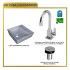 Kit Cuba Aq33 Volcano Com Torneira Luxo E Válvula Botão Cinza