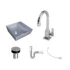 Kit Cuba Aq33 Volcano Com Torneira Luxo E Válvula Botão Com S