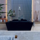 Kit Cuba Aq33 Volcano Com Torneira Luxo E Válvula Botão Preto