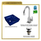 Kit Cuba Aq33 Volcano Com Torneira Luxo E Válvula Click Azul
