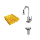 Kit Cuba Aq33 Volcano Com Torneira Luxo E Válvula Metal Amare